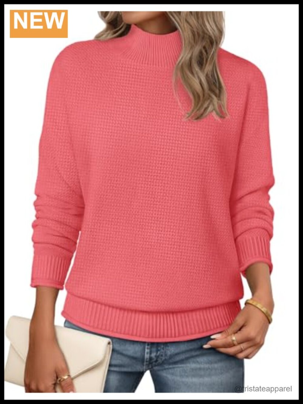 Womens Turtleneck Long Sleeve Cozy Knit Sweater Pullover Fall Winter